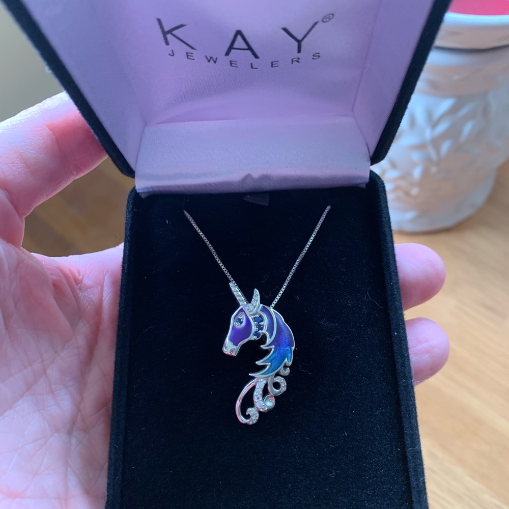 Sterling silver unicorn necklace